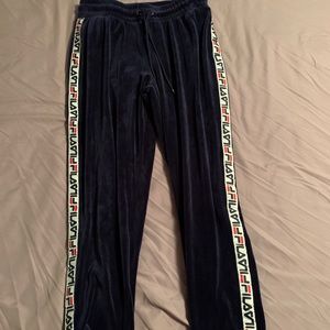 Fila velour track pants